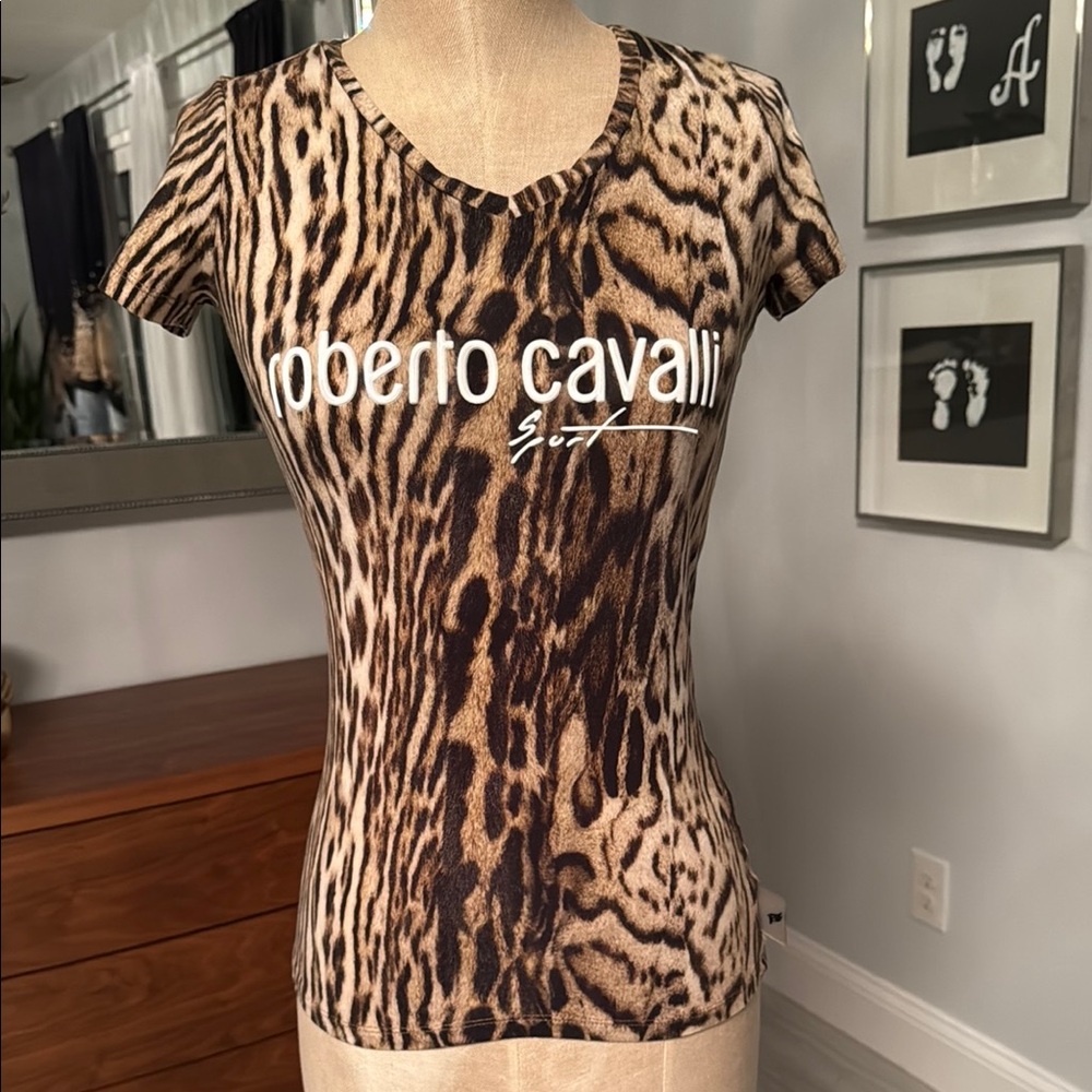 COPY - Roberto Cavalli Brown Leopard Print Women's Top